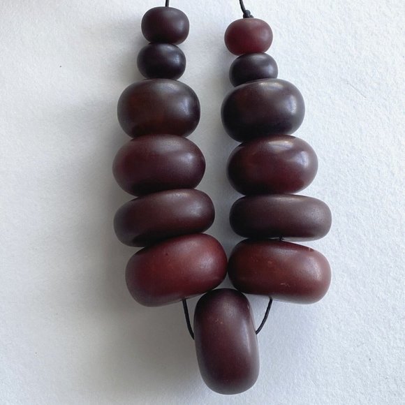African PF Copal Amber Bakelite Faturan Graduated Beads 15in Necklace 195.2g - Picture 7 of 16